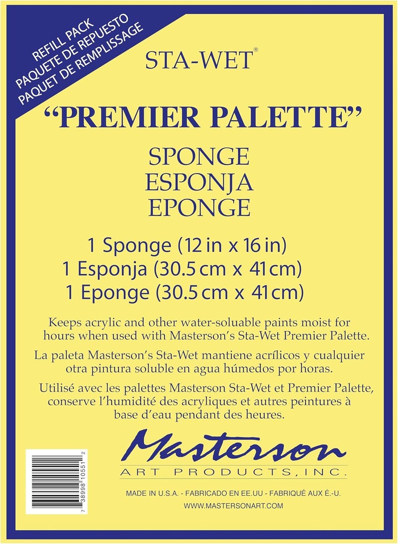 Masterson STA-WET Premier Palette Seal Sponge Refill - 12 x 16 inches - Image 1